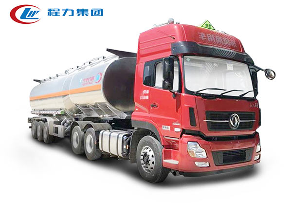 东风天龙铝合金运油半挂车41.6立方铝合金油罐车